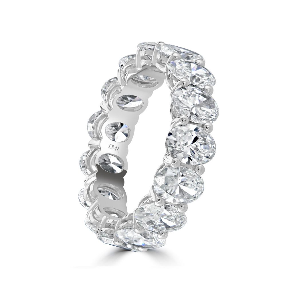 Platinum Oval Cut Diamond Full Eternity Ring