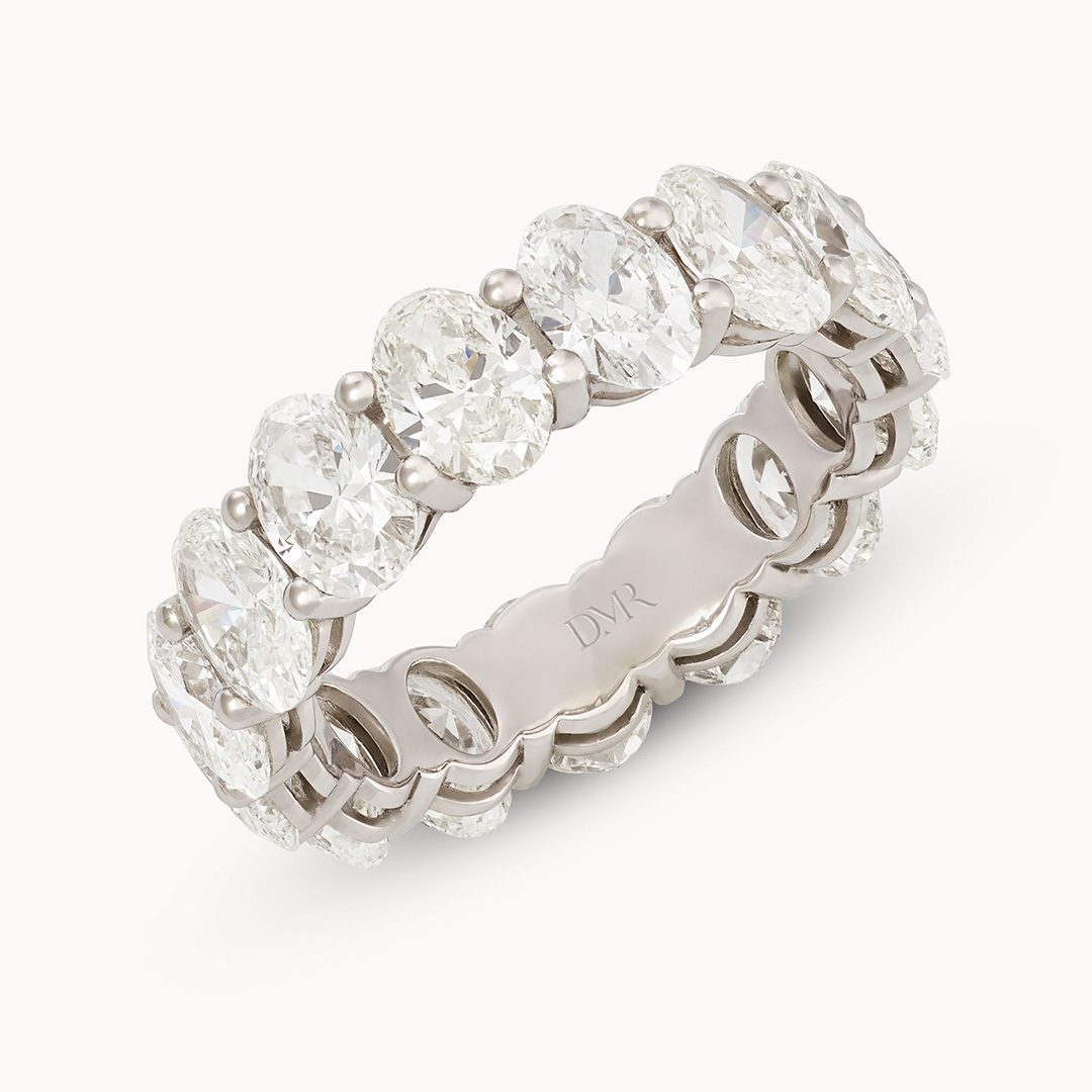 Platinum Oval Cut Diamond Full Eternity Ring