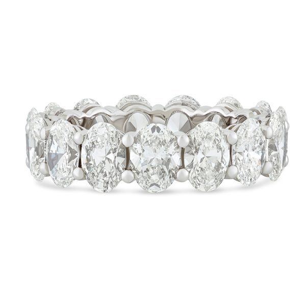 Platinum Oval Cut Diamond Full Eternity Ring
