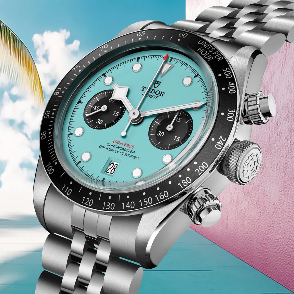 TUDOR Black Bay Chrono Flamingo Blue Automatic 41mm Watch at David M Robinson