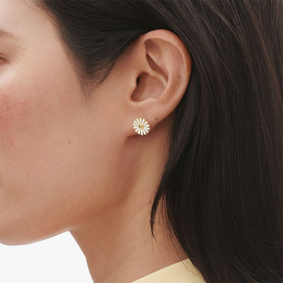 Gold Plated Sterling Silver Daisy Stud Earrings