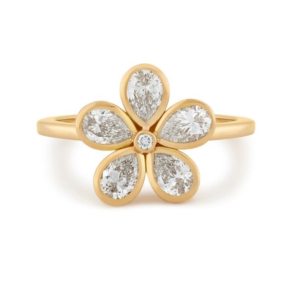 Petal Power Rose Gold Pear Cut Diamond Ring