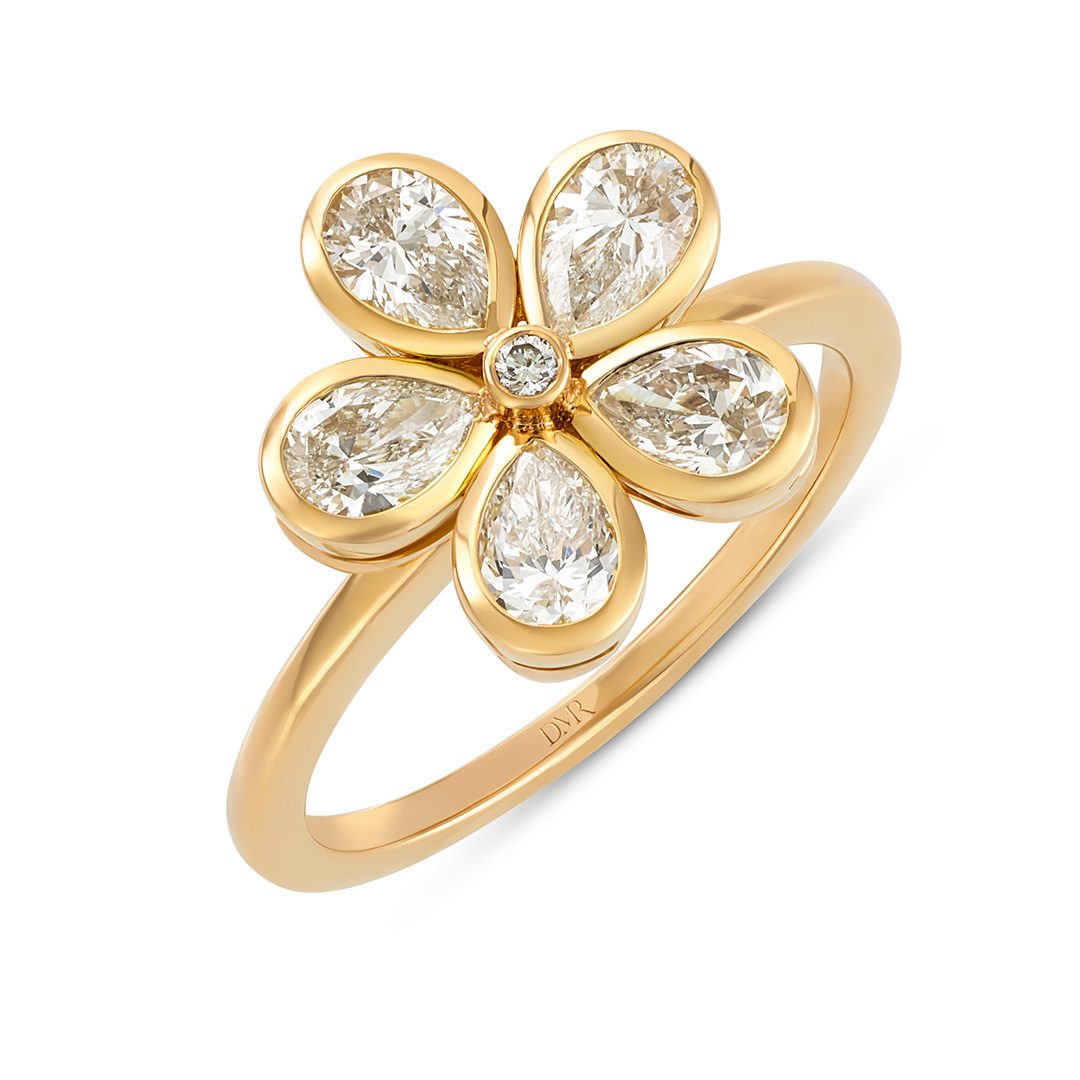 Petal Power Rose Gold Pear Cut Diamond Ring