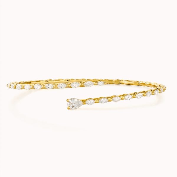 Cleo Yellow Gold Flexi Diamond Bangle