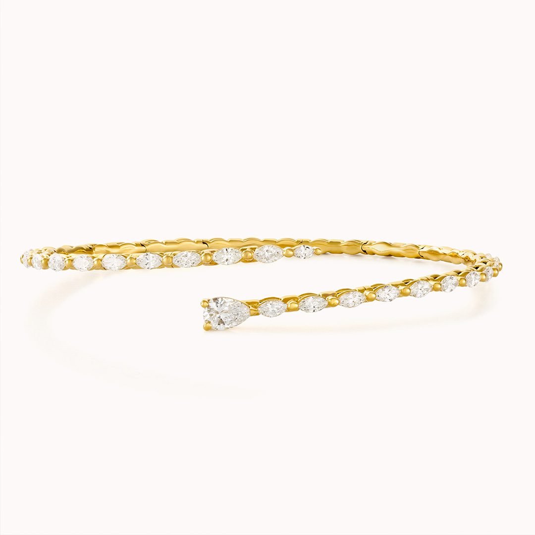 Cleo Yellow Gold Flexi Diamond Bangle