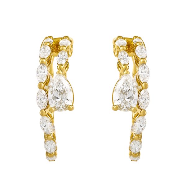 Cleo Yellow Gold Diamond Hoop Earrings Cleo Yellow Gold Diamond Hoop Earrings