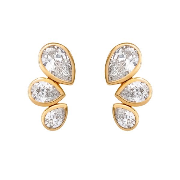 Petal Power Rose Gold Pear Cut Diamond Earrings
