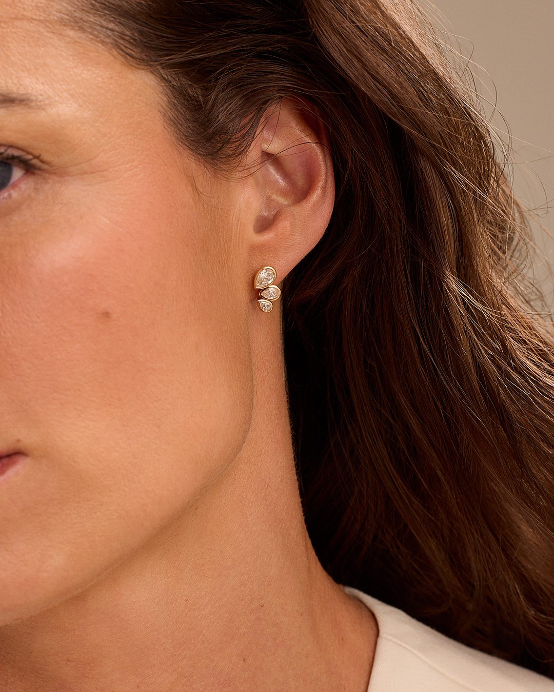 Petal Power Rose Gold Pear Cut Diamond Earrings