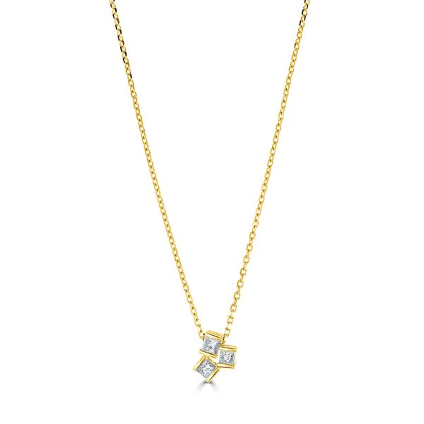 Hopscotch Yellow Gold Small Diamond Pendant