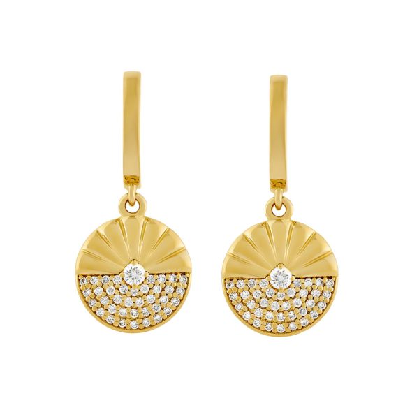 Alba Yellow Gold Diamond Drop Earrings