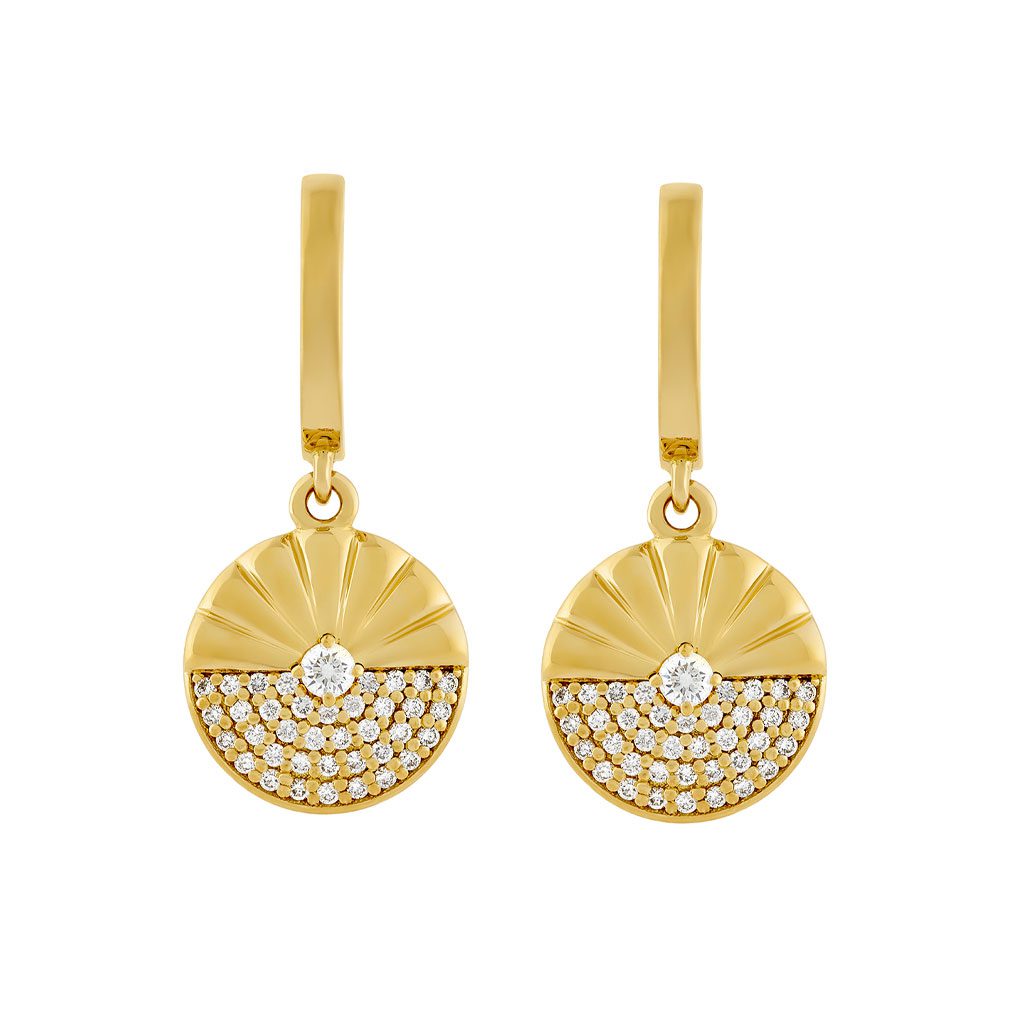 Alba Yellow Gold Diamond Drop Earrings