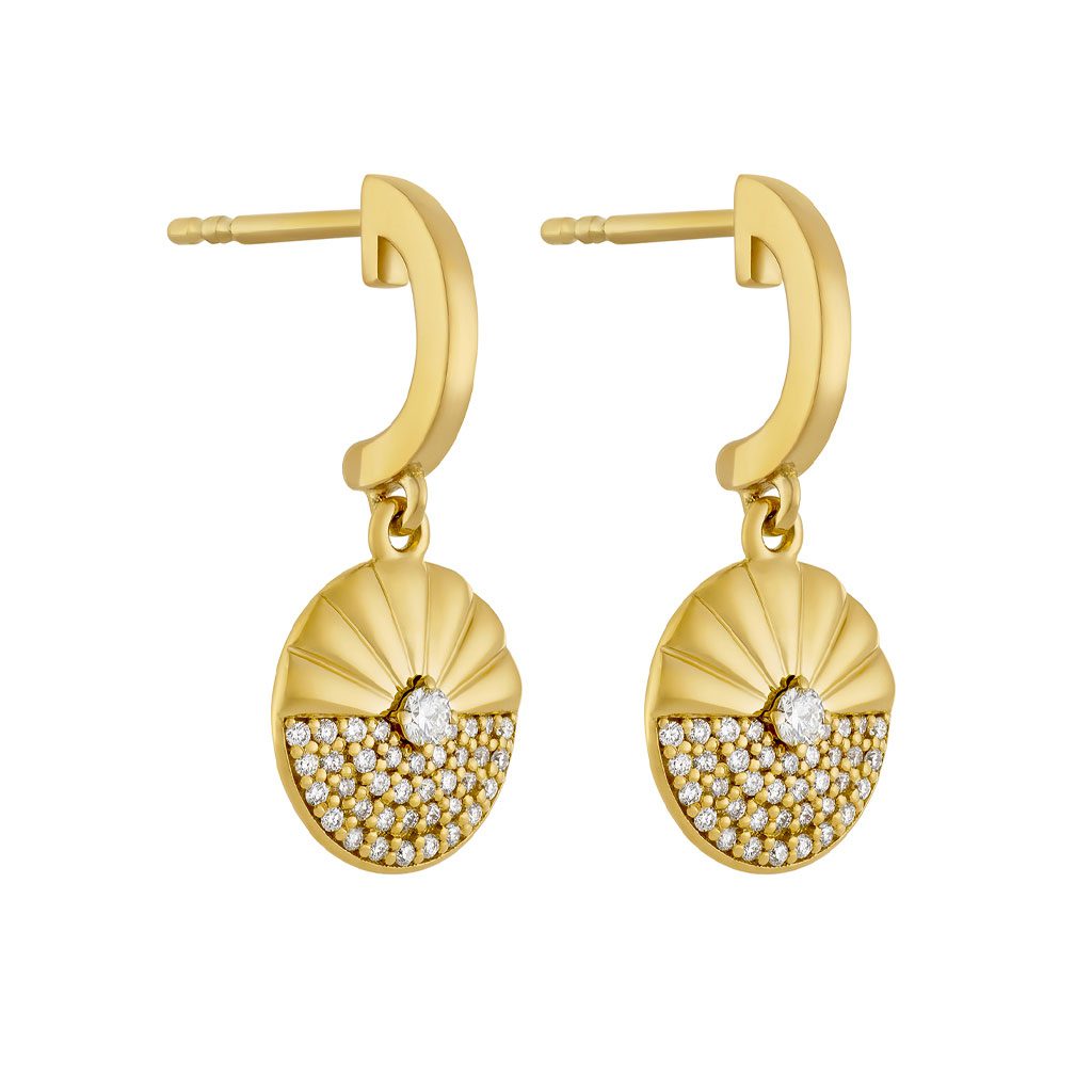 Alba Yellow Gold Diamond Drop Earrings