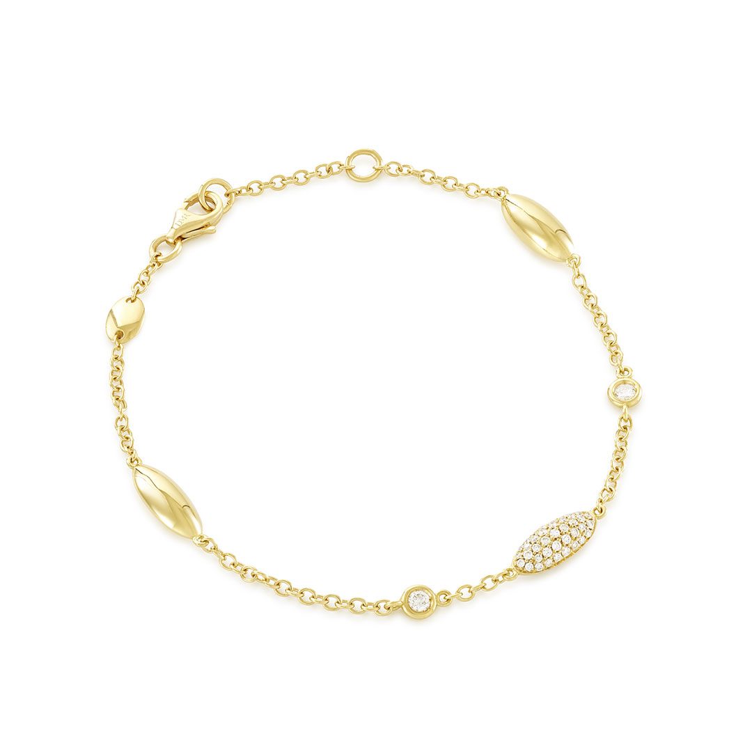 Amalfi Yellow Gold Pave Diamond Bracelet