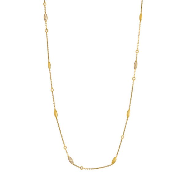 Amalfi Yellow Gold Pave Diamond Necklace