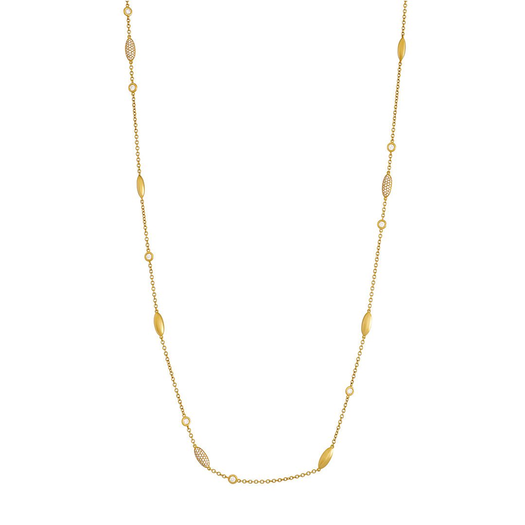 Amalfi Yellow Gold Pave Diamond Necklace