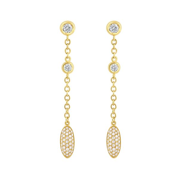 Amalfi Yellow Gold Pave Diamond Drop Earrings Amalfi Yellow Gold Pave Diamond Drop Earrings