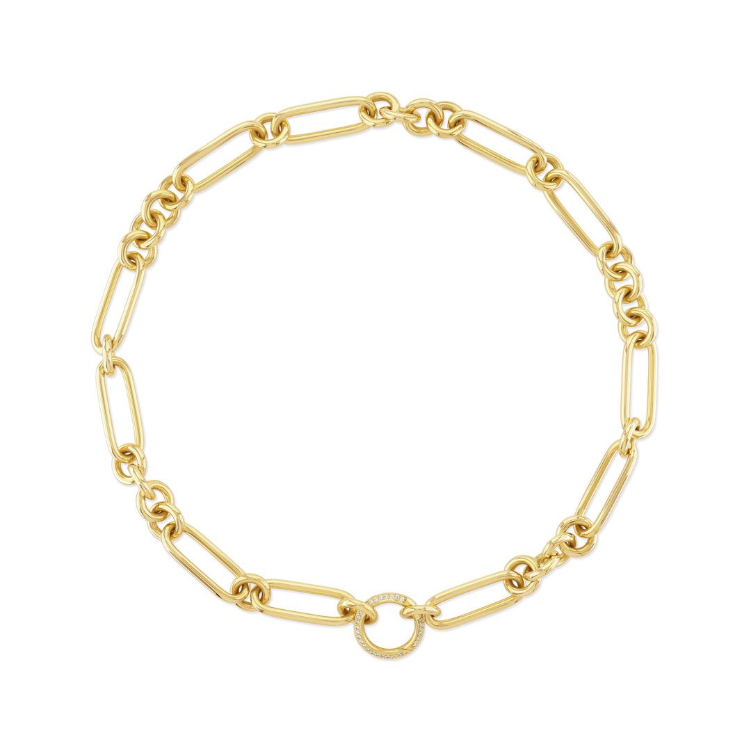 Giallo Pave Yellow Gold Diamond Necklace
