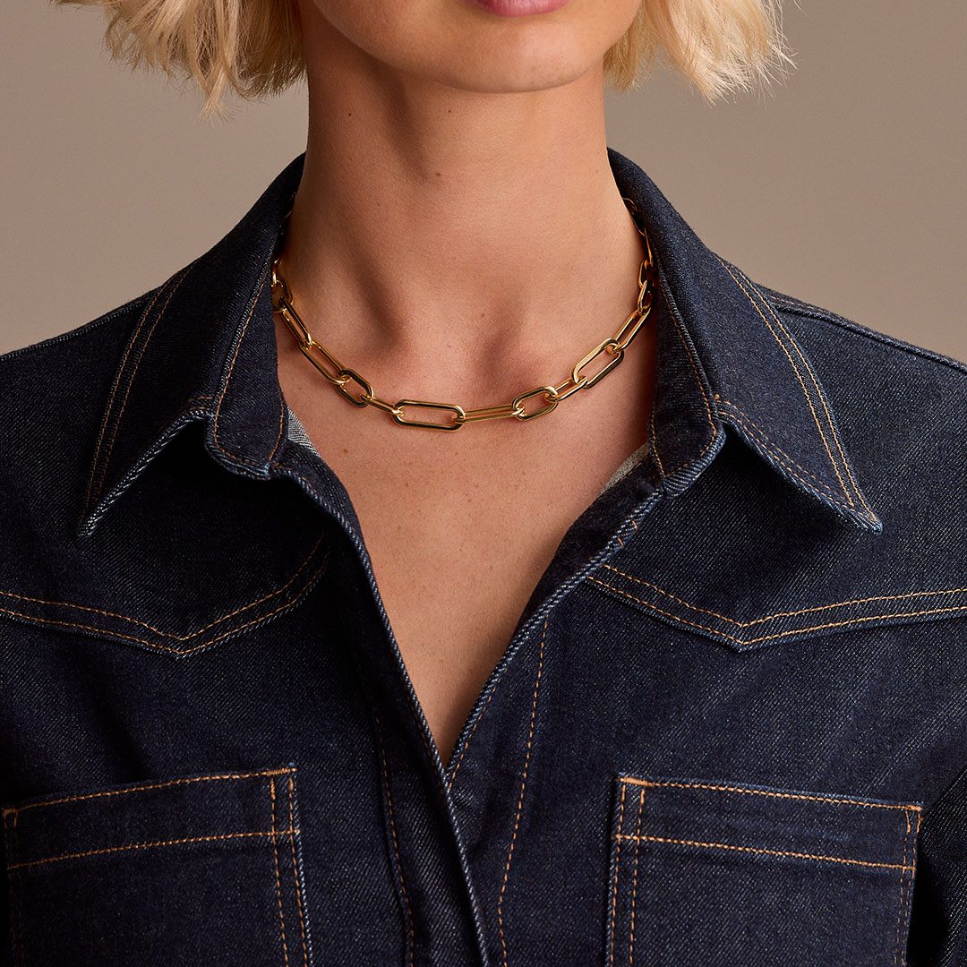 Giallo Yellow Gold Link Necklace