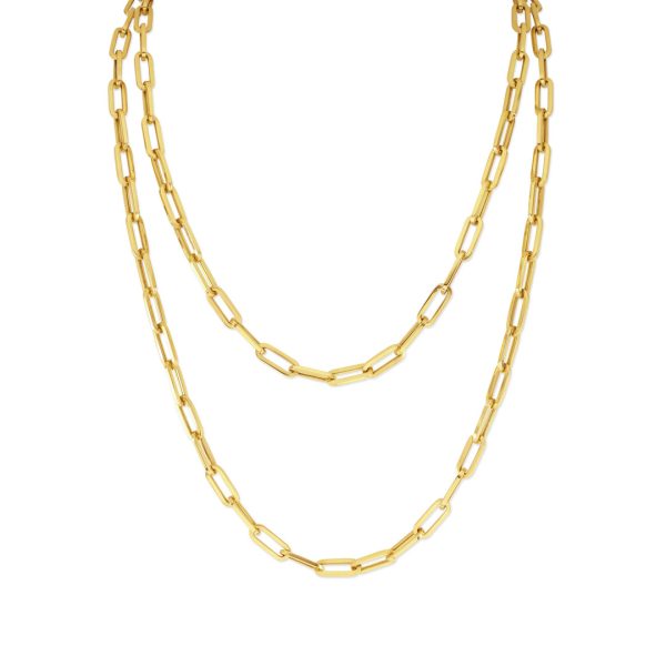 Giallo Yellow Gold Long Link Necklace