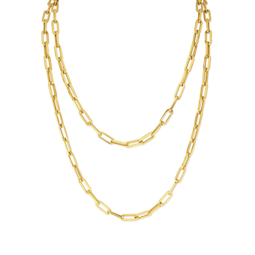Giallo Yellow Gold Long Link Necklace