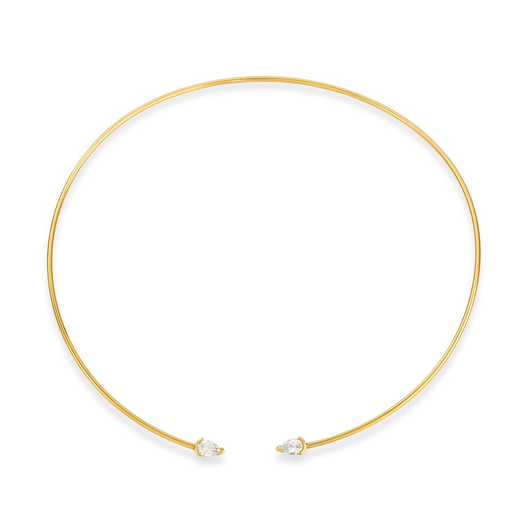 Ditto Yellow Gold Pear Shape Diamond Collar