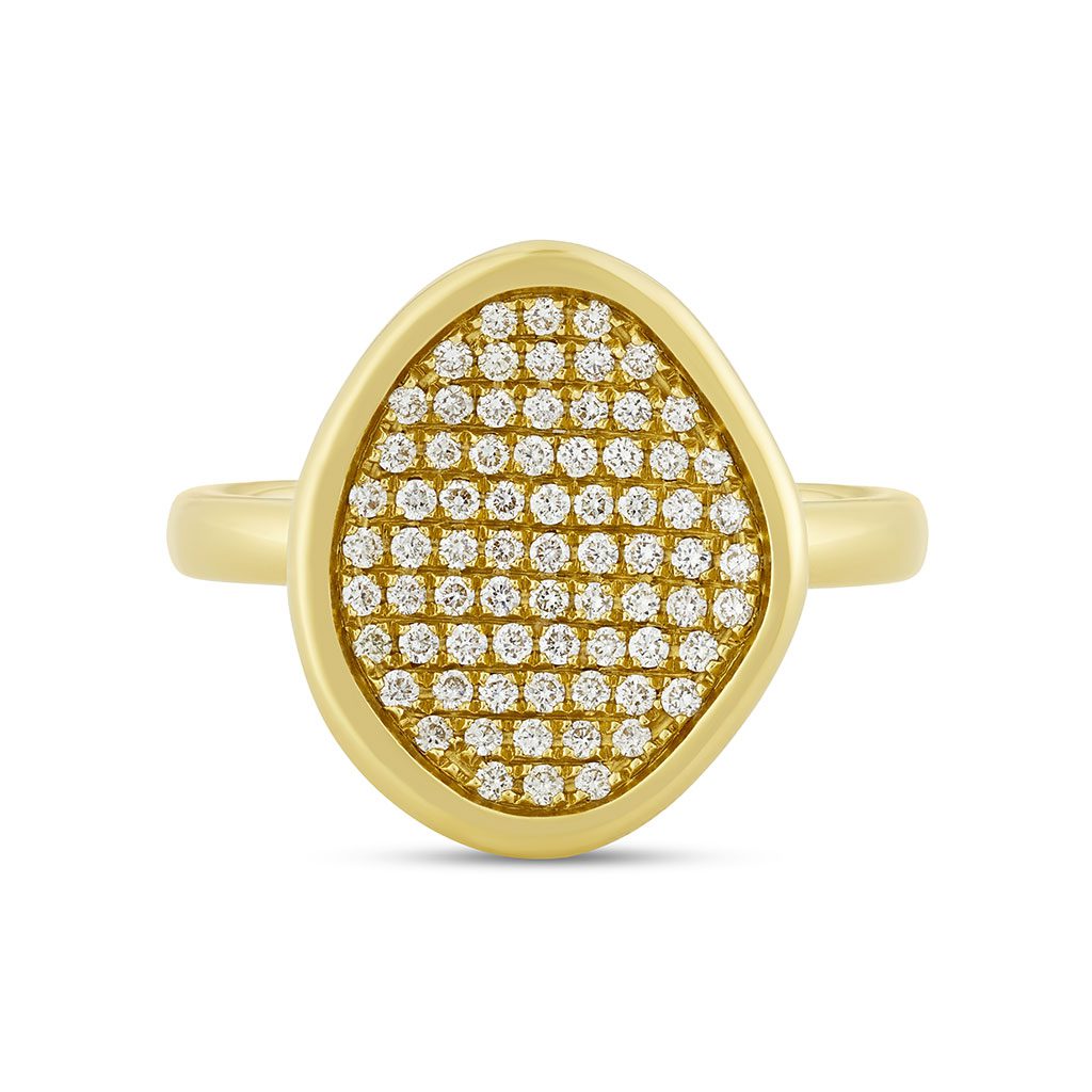 Amalfi Yellow Gold Pave Diamond Ring