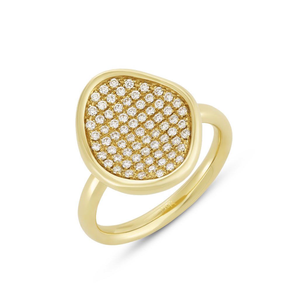 Amalfi Yellow Gold Pave Diamond Ring