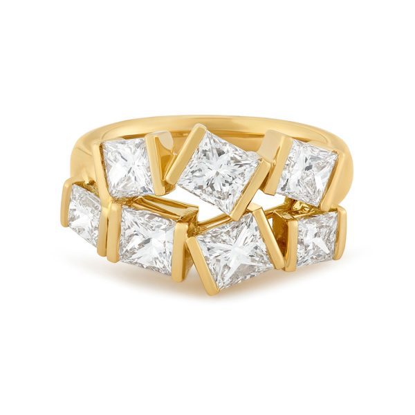 Hopscotch Yellow Gold Princess Cut Diamond Ring Hopscotch Yellow Gold Princess Cut Diamond Ring