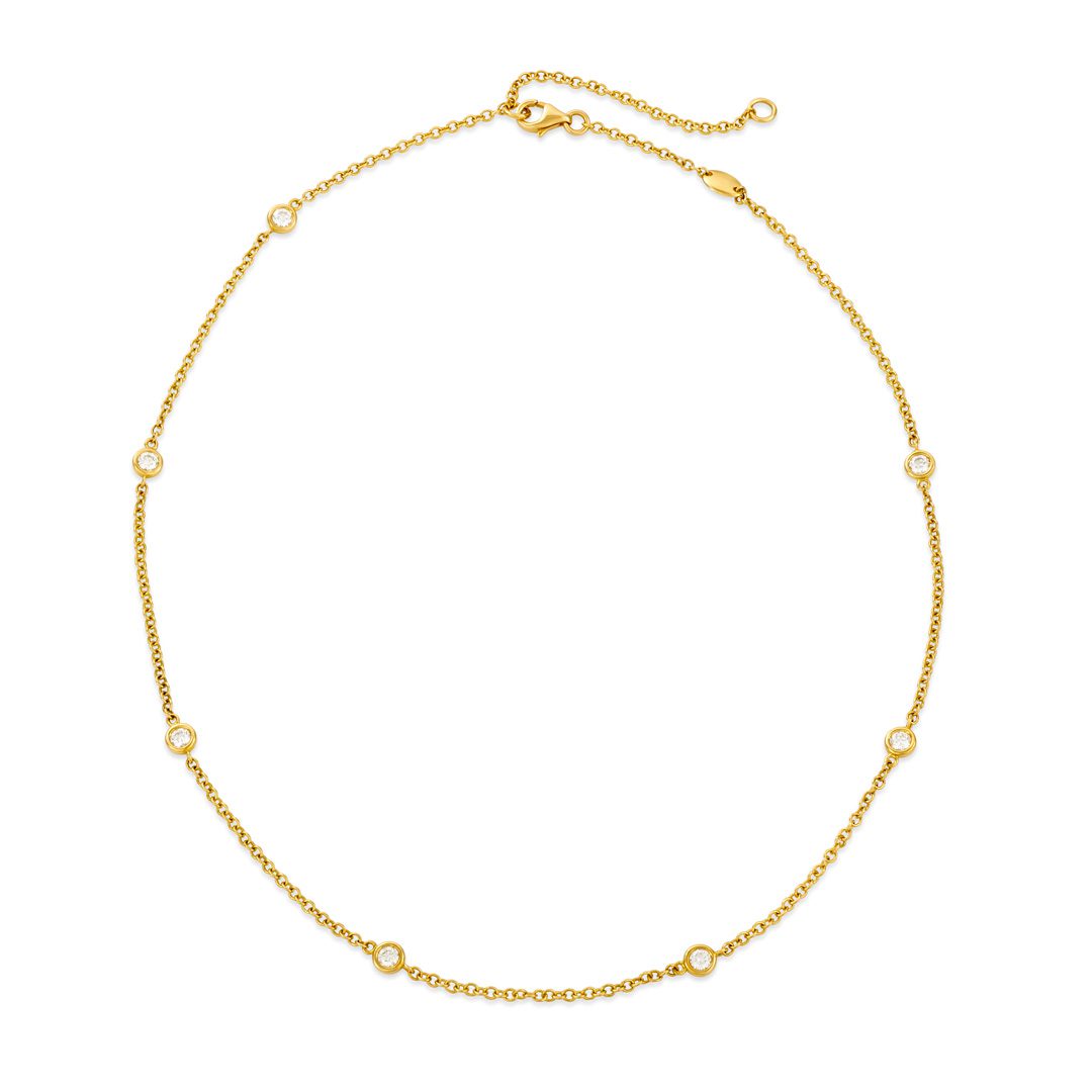 Yellow Gold Spectacle Set Diamond Necklace