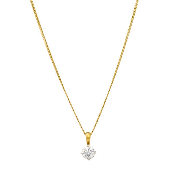 Diamond Classics Yellow Gold Round Brilliant Cut Diamond Pendant