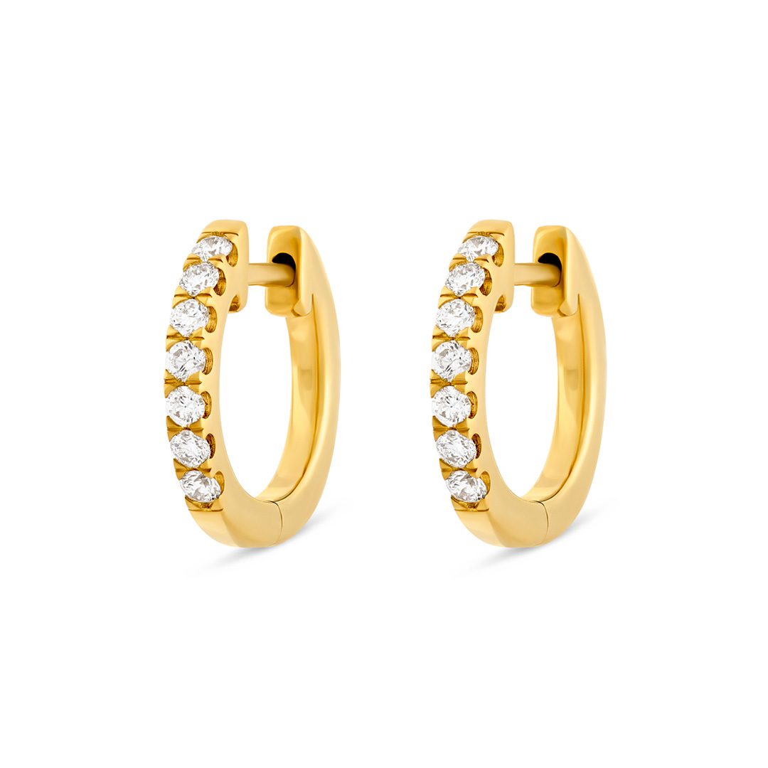 Diamond Classics Yellow Gold Diamond Hoop Earrings