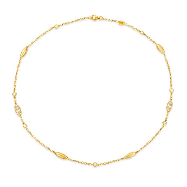Amalfi Yellow Gold Pave Diamond Necklace