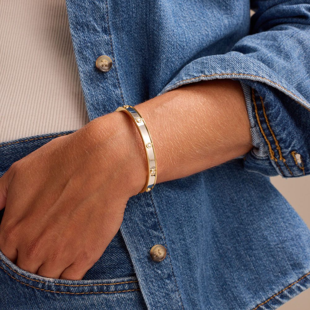 Day Diamonds Yellow & White Gold Diamond Bangle