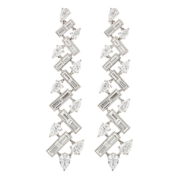 Aria White Gold Diamond Drop Earrings