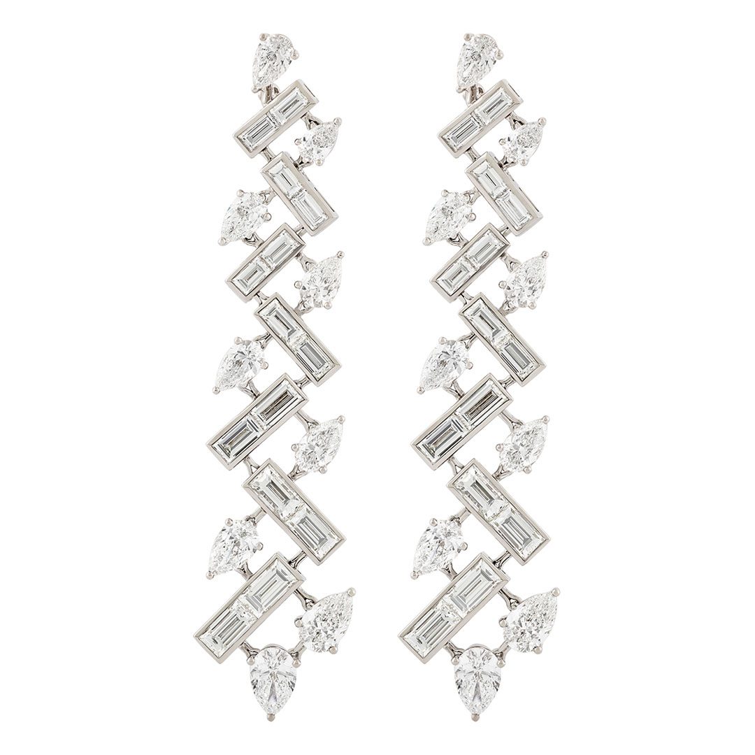 Aria White Gold Diamond Drop Earrings Aria White Gold Diamond Drop Earrings