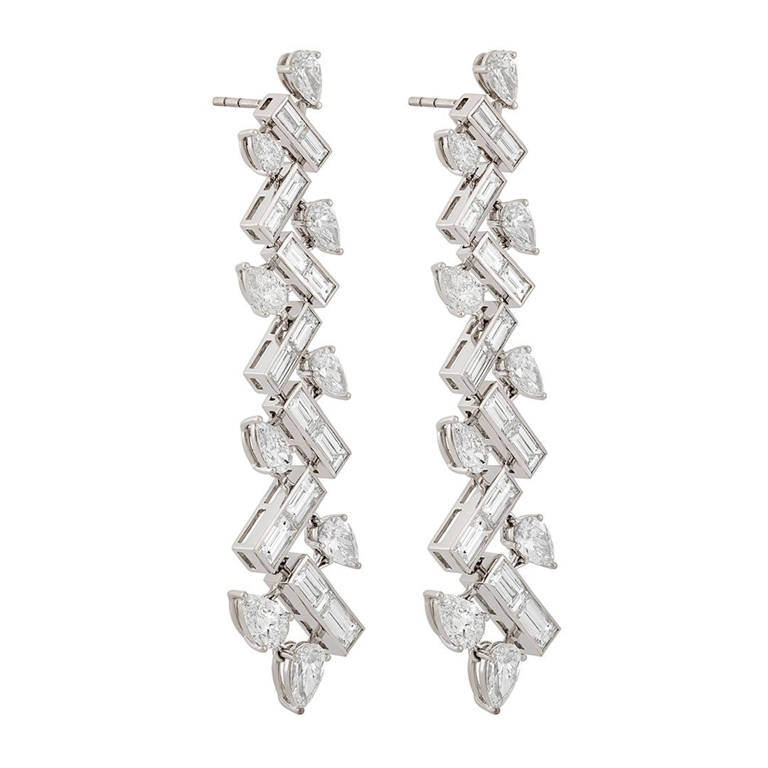 Aria White Gold Diamond Drop Earrings Aria White Gold Diamond Drop Earrings