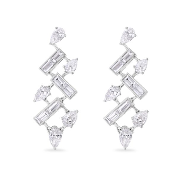 Aria White Gold Diamond Drop Earrings