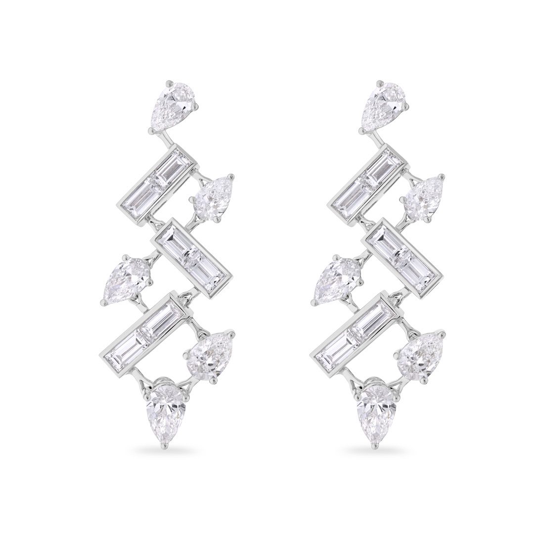 Aria White Gold Diamond Drop Earrings Aria White Gold Diamond Drop Earrings