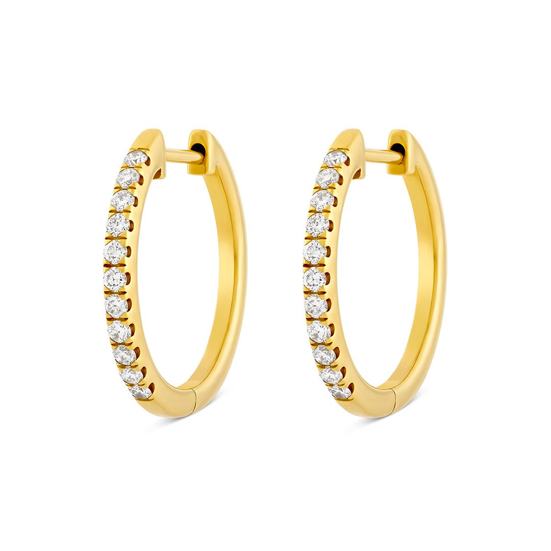 Day Diamonds Yellow Gold Diamond Hoop Earrings
