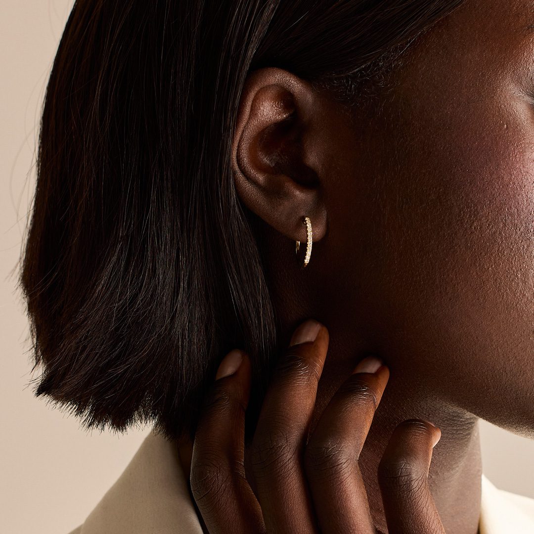 Day Diamonds Yellow Gold Diamond Hoop Earrings
