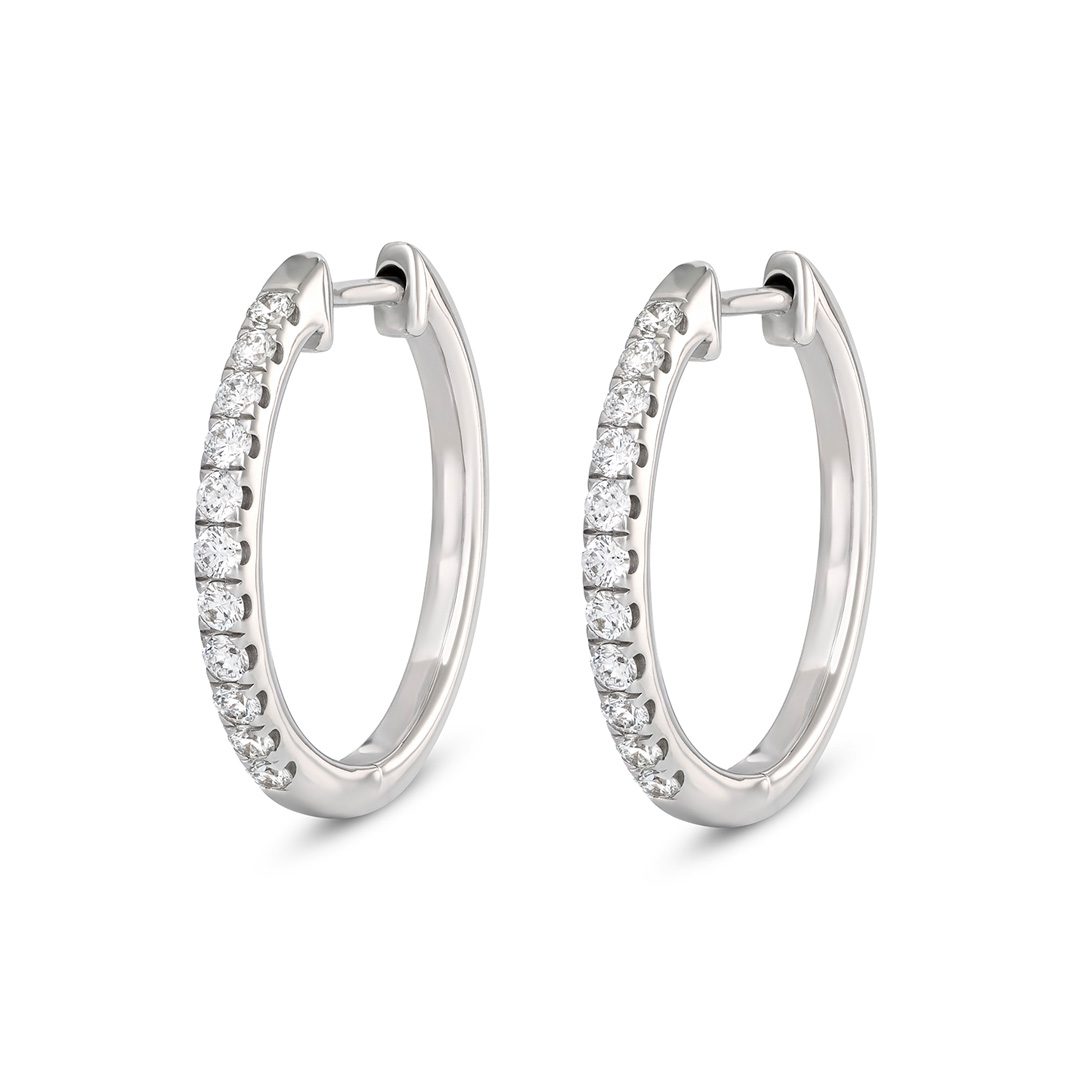 Day Diamonds Yellow Gold Diamond Hoop Earrings