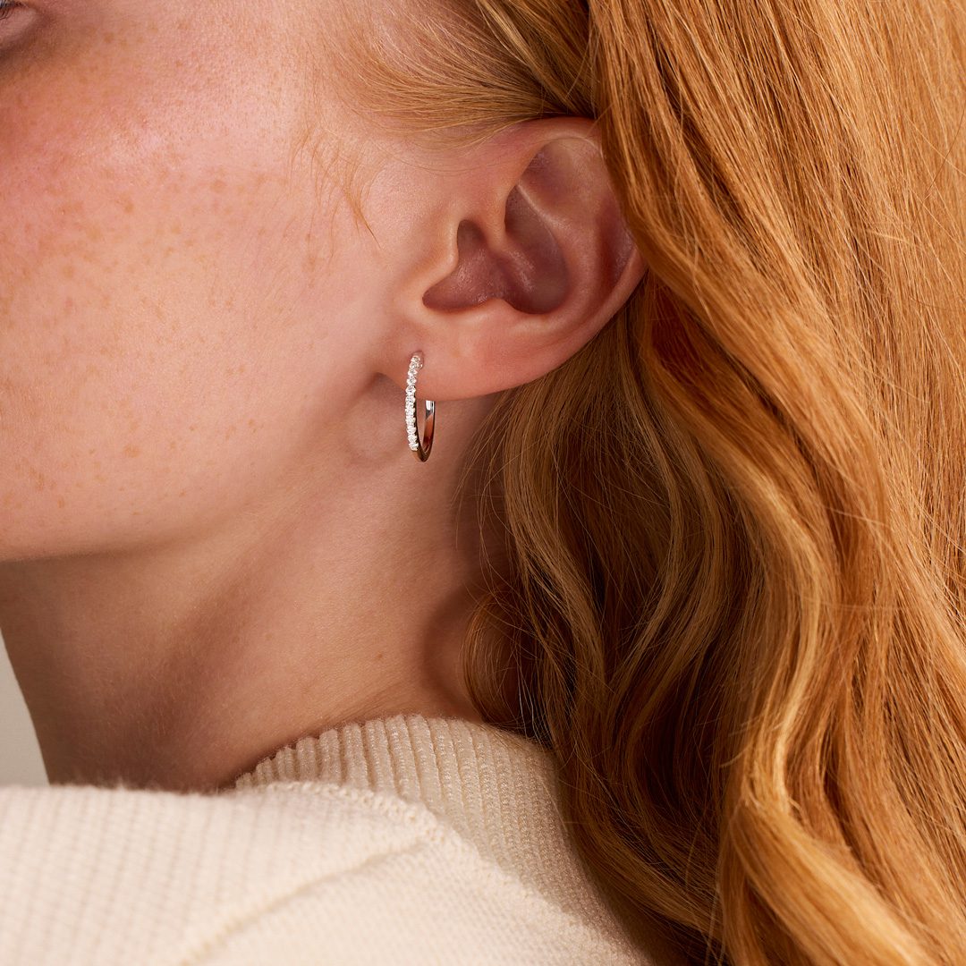 Diamond Classics Platinum Diamond Hoop Earrings