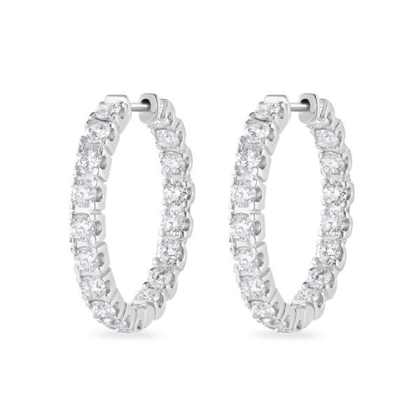Diamond Classics Platinum Diamond Hoop Earrings