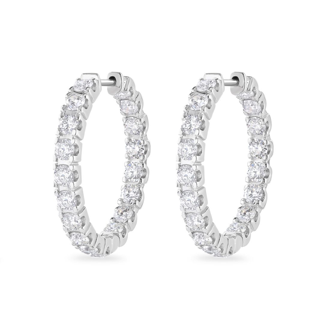 Diamond Classics Platinum Diamond Hoop Earrings