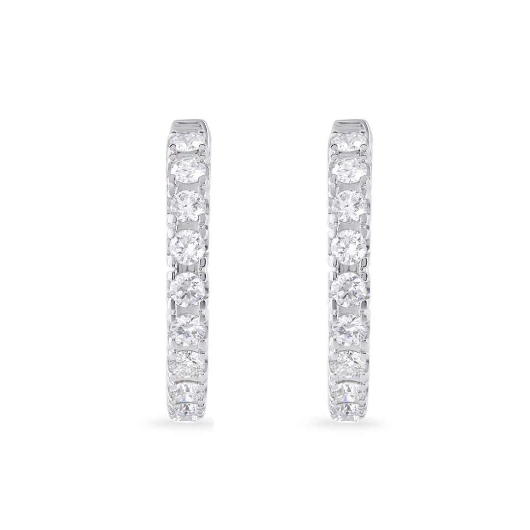 Diamond Classics Platinum Diamond Hoop Earrings