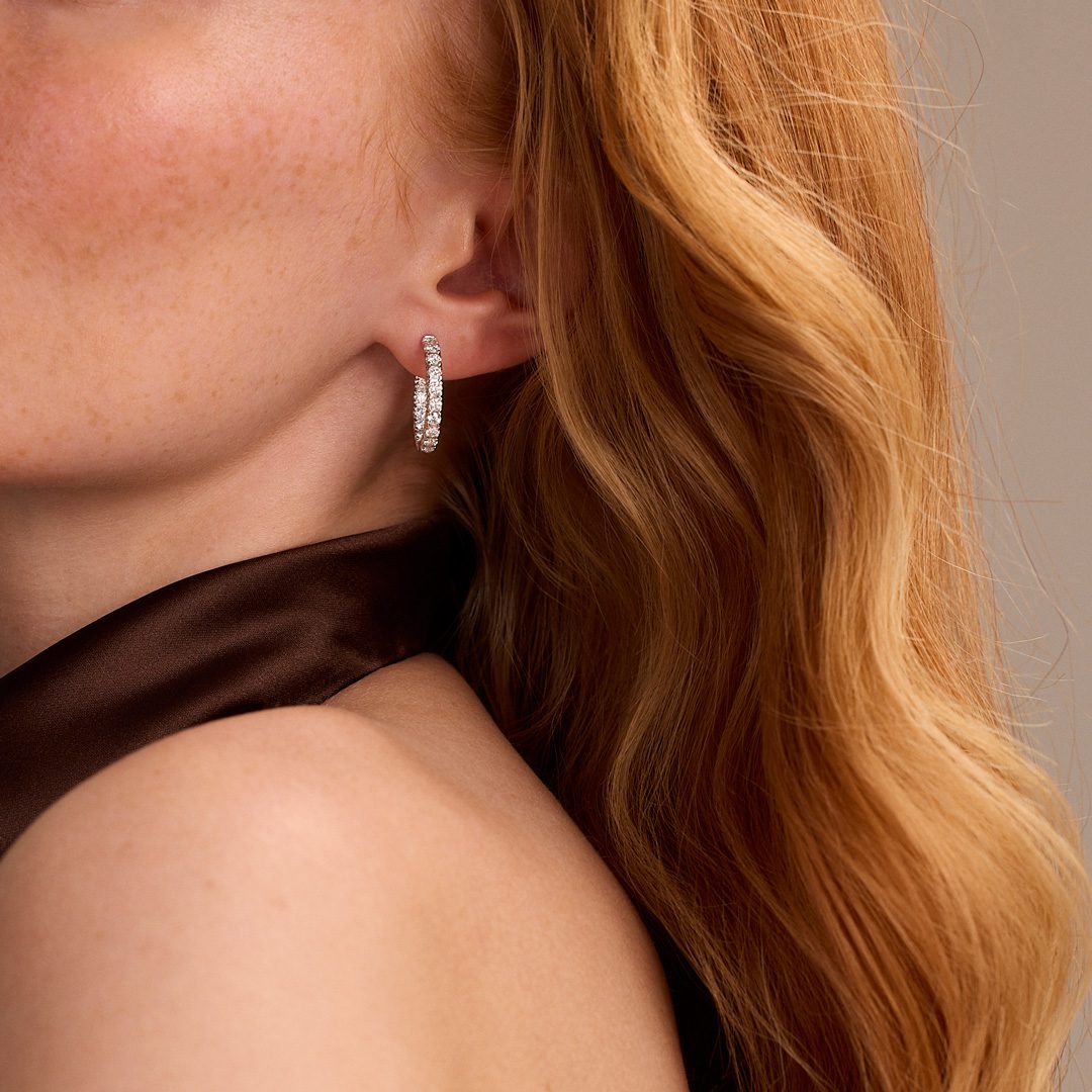 Diamond Classics Platinum Diamond Hoop Earrings