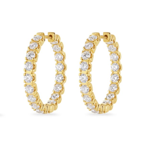 Diamond Classics Yellow Gold Diamond Hoop Earrings
