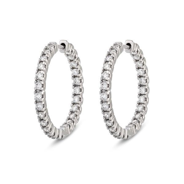 Diamond Classics Platinum Diamonds Hoop Earrings