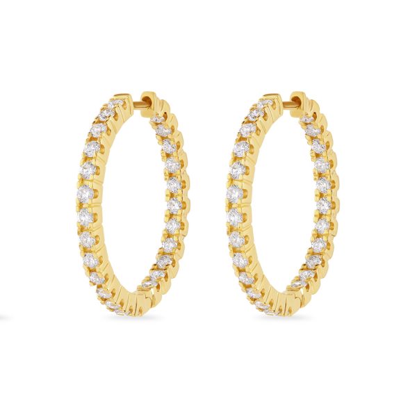 Diamond Classics Yellow Gold Diamond Hoop Earrings