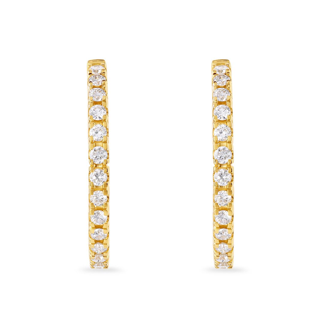 Diamond Classics Yellow Gold Diamond Hoop Earrings